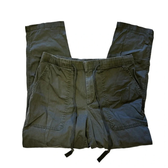 Lou & Grey For Loft Pants Capri Pockets Olive Green  Cotton Rayon Medium - Picture 9 of 11